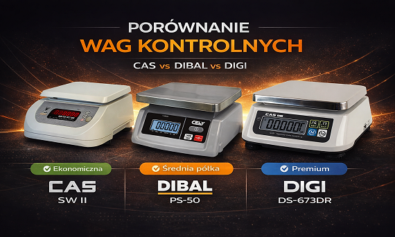 Waga kontrolna do sklepu – porównanie modeli CAS SW II, DIBAL PS-50 i DIGI DS-673DR