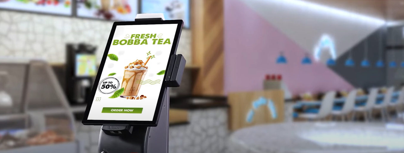 Kiosk samoobsługowy IMIN CRANE-F w gastronomii