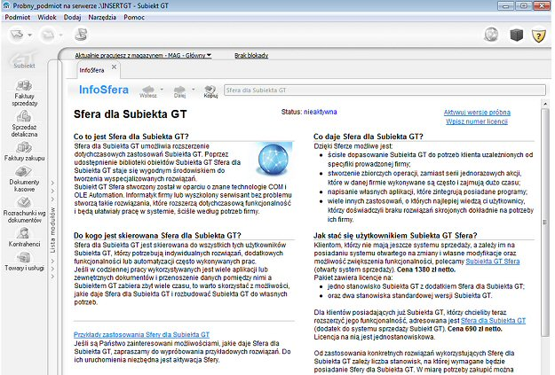 Sfera dla Subiekta GT