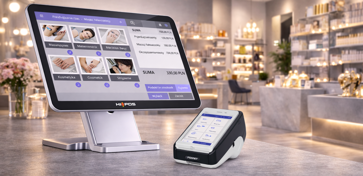 Kompletne stanowisko POS dla branży beauty - terminal POS+GoPOS+PosPay